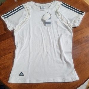 ADIDAS Womens Varsity Soccer Short Sleeve Jersey Shirt | White | 3833W | NWT Lrg